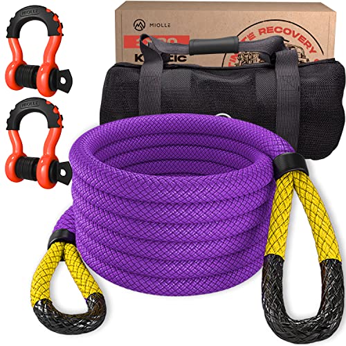 Gear Kinetic Recovery Tow Ropes for Any Recovery Situation (3/4x20 / Purple/Yellow)