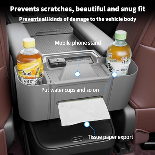 3-in-1 Rear Center Console Hanging Organizer for Sienna 2021-2026 (Center Armrest Rear Organizer)