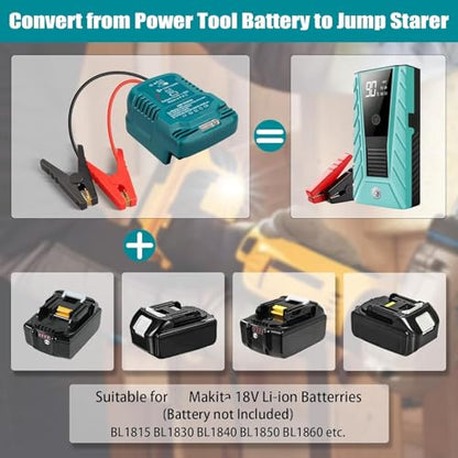 Car Jump Starter Adapter Fit for Makita 18V Battery (For Makita Jumper Cables)