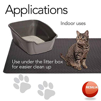 Garage Mat Prevents Stains Decorative Embossed Diamond Plate Pattern Black (Black)