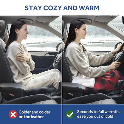 12 Volt Electric Portable Heated Car Blanket (Red Plaid)