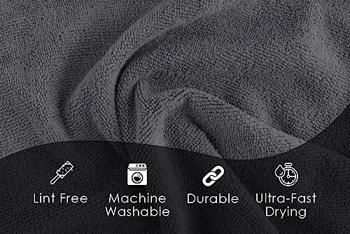 Microfiber Cleaning Cloths (Pack of 36 - 16x16 Inches / Grey)