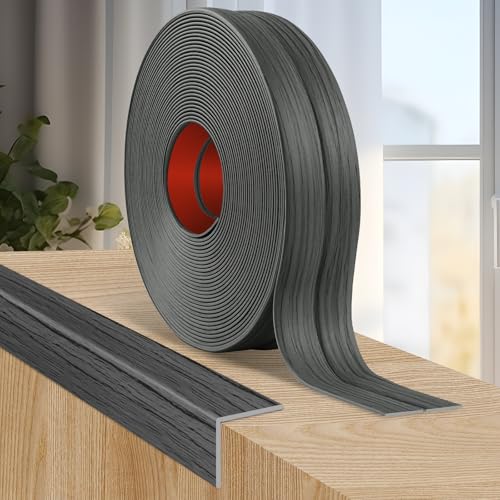 Wall Corner Protector Peel and Stick Corner Trim Molding (2.4 In x 40 Ft / Deep Gray Wood)