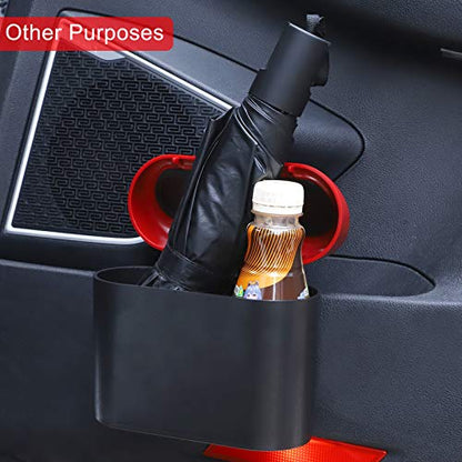 Car Trash Can with Lid (Black/Red Lid)