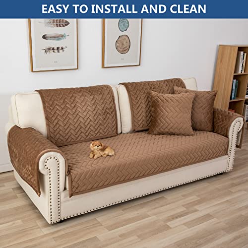 Couch Cover Sectional Couch Covers (43''x63''/Rectangular / Brown)