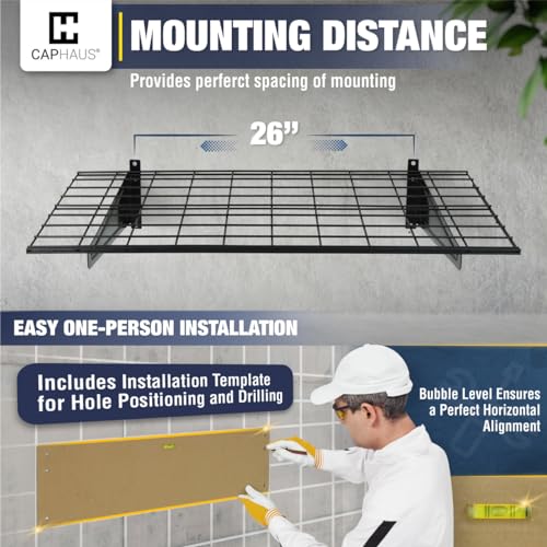 Garage Shelving Wall Mounted 36x18 Inch (White)