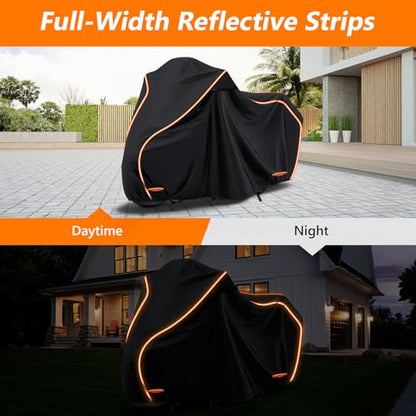 420D Cotton Lining Waterproof Motorcycle Cover for Harley Davidson Cruiser (Black / for Cruiser Models)
