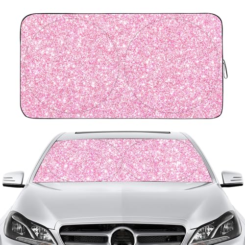 Windshield Sun Shade for Car Front Window Cover Sunshades Visor Automotive Sun Shield for Full (Pink / Large)