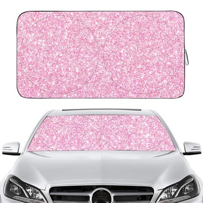 Windshield Sun Shade for Car Front Window Cover Sunshades Visor Automotive Sun Shield for Full (Pink / Large)