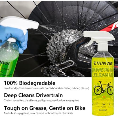 Bike Lube and Cleaner Set with 500ml Chain Cleaner (Wet Lube)