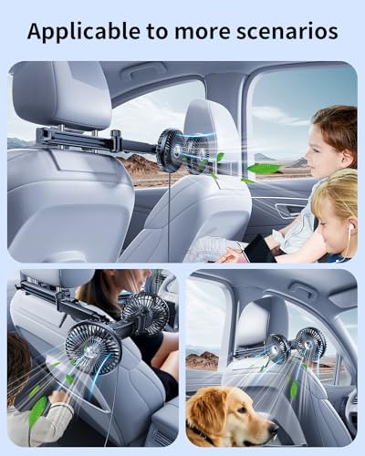 Dual Head Car Cooling Fan Backseat for Kids (T11-F5208-A)