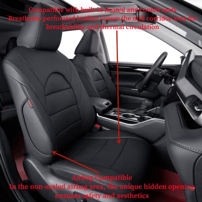 Camry Car Seat Covers Custom Fit for Toyota 2012 (Leatherette(Black) / 2012-2017 SE,SE Sport,XSE)