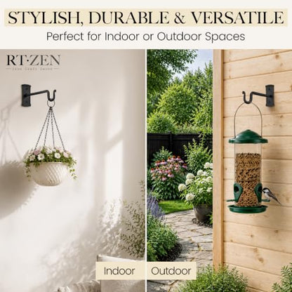 Plant Hangers Outdoor or Indoor Heavy Duty Wall Bracket Hooks (7.5 Inch / Shepherds Hooks)