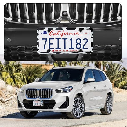 4 Holes Stainless Steel License Plate Frames (Cow Spot)