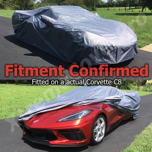 Custom FIT Car Cover fits 2020 2021 2022 2023 2024 2025 Chevy Corvette C8 XTREMECOVERPRO Diamond Series Grey (C8 - OUTDOOR / GRAY)