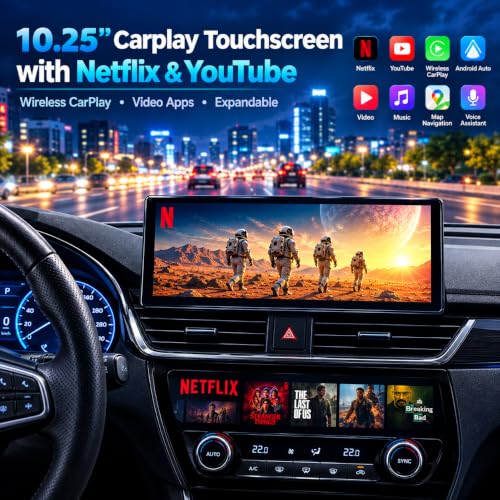 10.25″ CarPlay Screen with Dashcam and Apps