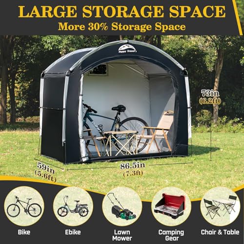 Bike Storage Shed Tent (7.3x5x6.2ft for 4-5 Bikes)