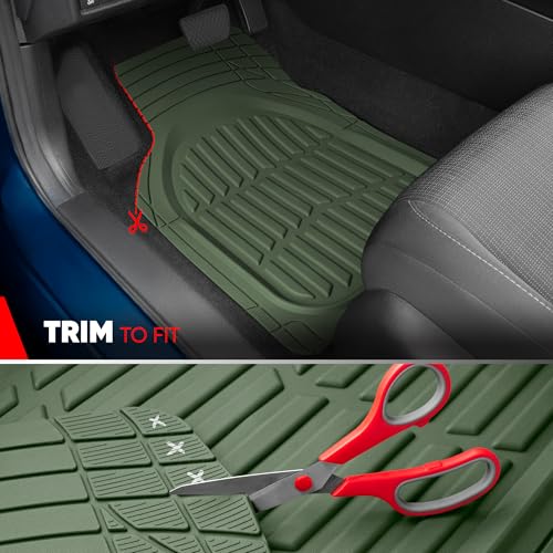 Green Rubber Car Mats Full Set (Full Set Lite (Sedan, Compact) / Green)