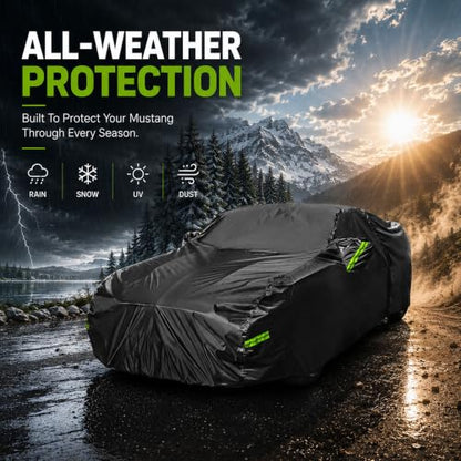 Car Cover for Ford Mustang Waterproof All Weather Outdoor Cover (Black / Fit for Ford Mustang)
