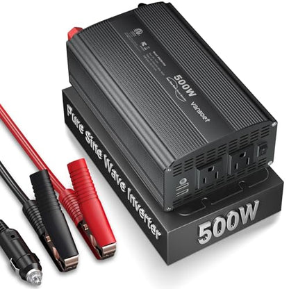500W Pure Sine Wave Power Inverter (Black)