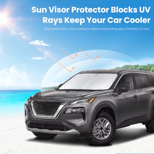 for Rogue Windshield Sun Shade Sunshade Foldable for Nissan Rogue 2014 (for Nissan Rogue 2014-2020)