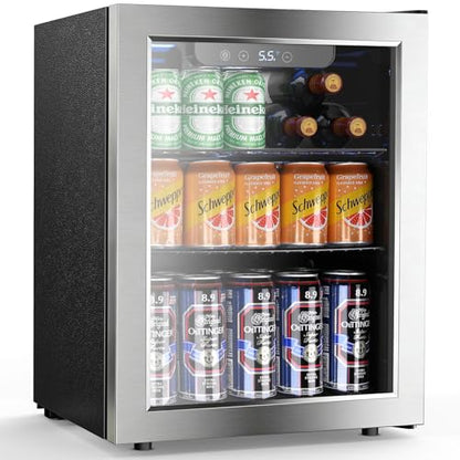 68 Cans Beverage Refrigerator Cooler (Silver)