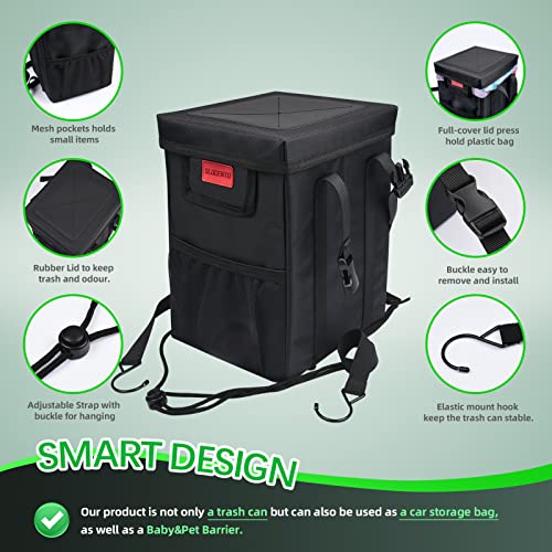 Hanging Car Trash Bag with Lid (Organizer Box)