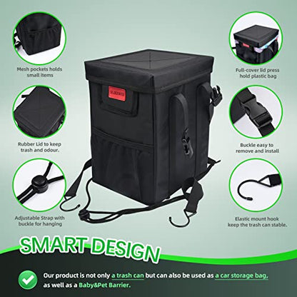 Hanging Car Trash Bag with Lid (Organizer Box)
