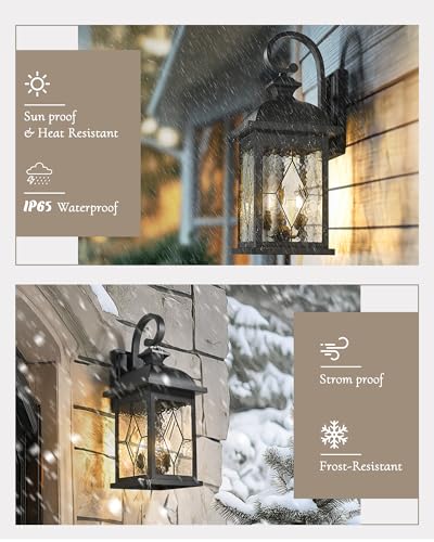 3 Light Outdoor Wall Light (Matte Black, Lozenge Pattern / 26", Single Unit)
