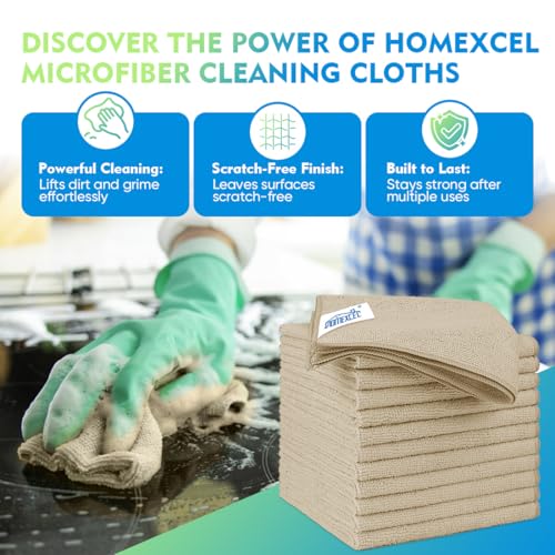 Brown Microfiber Cleaning Cloth 12 Pack (Brown / 12.5 x 12.5 Inch)