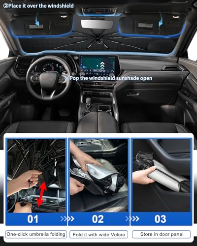 for 2026 Lexus TX 350 Car Windshield Sun Shade Umbrella (2025 2026 TX 350/500h/550h+)