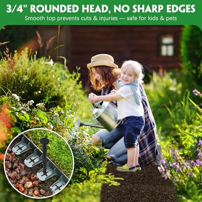 120PCS 8 Inch Plastic Landscape Edging Stakes (120 pack / black)