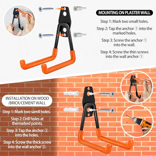 18 Pack Garage Hooks Heavy Duty (Orange / 18pack)