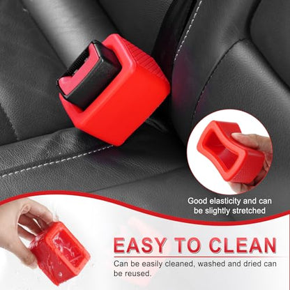 2PCS Seat Belt Buckle Holder (Red)