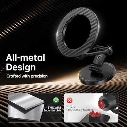 Fits MagSafe Car Mount Magnetic Phone Holder for Dash and Tesla (Carbon Fiber)
