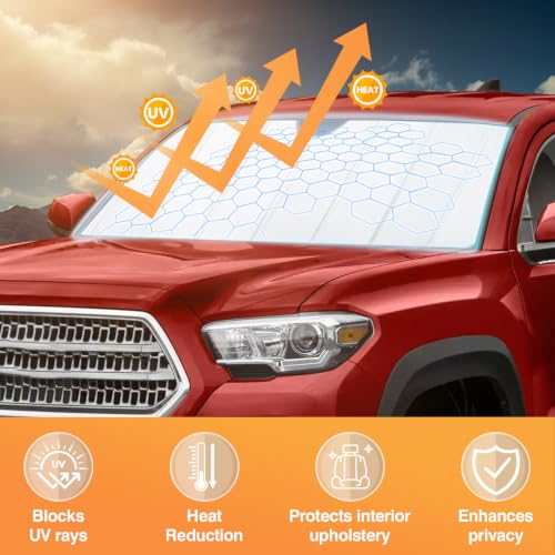 Windshield Sun Shade Compatible for Toyota Tacoma 2016 (FOR | Thickened Toyota Tacoma 2016-2023)