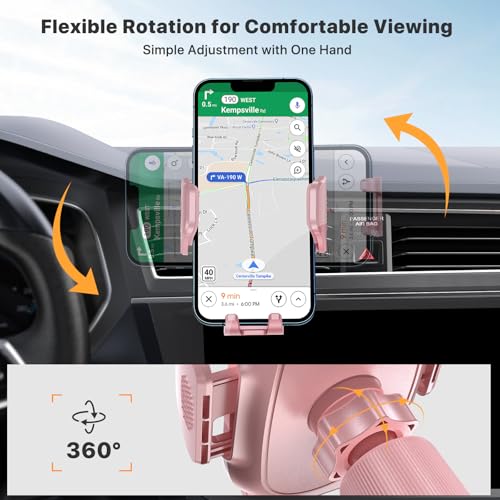 Phone Holders for Your Car with Metal Hook Clip (Pink / 1 Pack)
