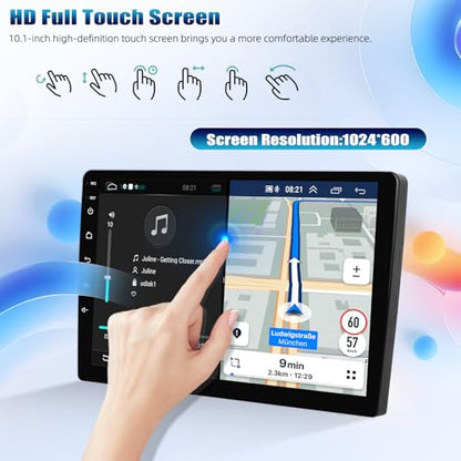 Double Din Car Stereo Radio Receiver (10.1 Inch Android Radio+License Plate Camera)