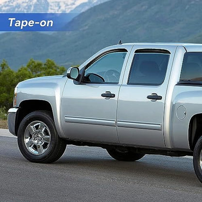 Window Visors Rain Guards for 2007 (2007-2013 silverado/sierra crew cab)