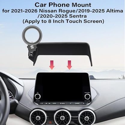 Car Phone Holder for 2021 (for 21-26 Rogue/19-25 Altima/20-25 Sentra(8 Inch))
