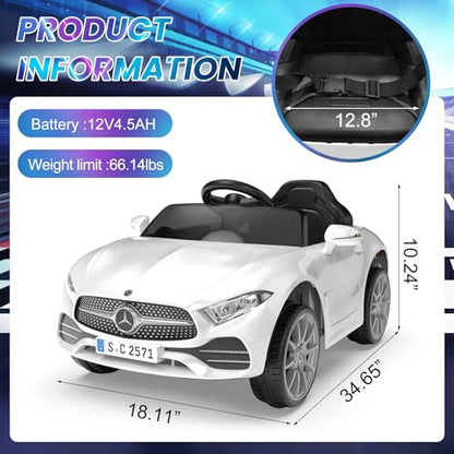 Battery Powered Electric Car Ride On Vehicle Double Doors (Sc-white)