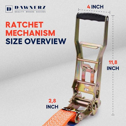 Tie Downs Ratchet Straps 2 inch X 20 ft 11000 Lbs MBS (2 inch X 20 ft 11000 lbs)