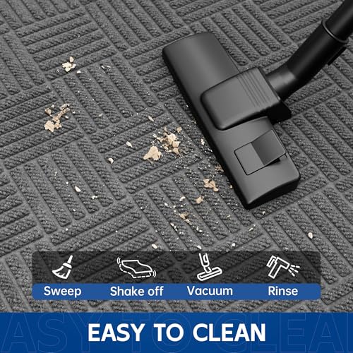 Durable Indoor Outdoor Door Mat (3' x 5' (Rectangular) / Gray-diamond)