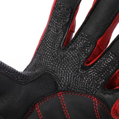 Unisex Leather Motorcycle Touch Gloves KM045 Oxblood (XX-Large / Oxblood/Black)