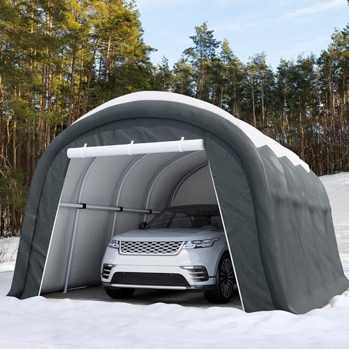Carport Round Portable Garage (Grey)