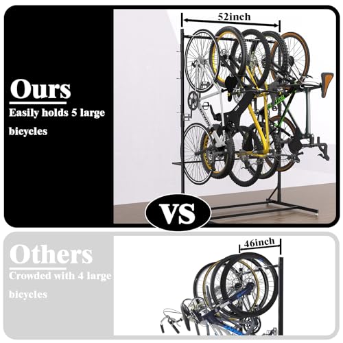 Freestanding Bike Storage Rack for 5 Bikes (Freestanding Bike Rack)