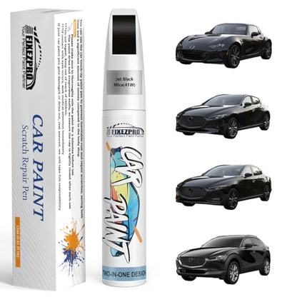 41W Jet Black Mica Touch Up Paint for Mazda (For Mazda / Jet Black Mica(41W) Compatible with 2/3/5/6/CX-3/CX-30/CX-5/CX-50/CX-9/CX-90/MX-30 EV/MX-5-Miata)