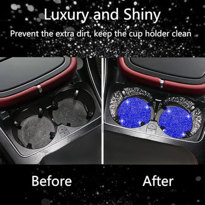 4pcs Bling Car Cup Holder Coaster (Blue / 4pcs)
