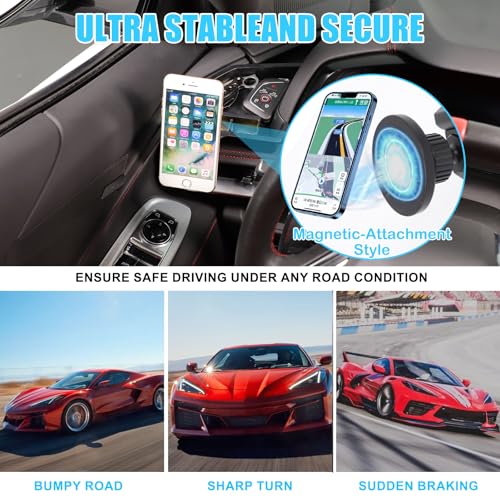 Car Phone Holder Center Console Organizer for Corvette C8 2020 (Magnetic-D)