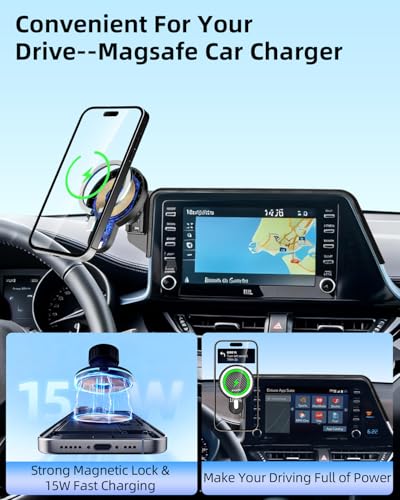 Car Phone Mount for Toyota C (CHR CH-R 2019-2022 (8 inch) / Magsafe+ Wireless Charger)